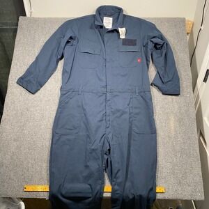 Mens Flame Resistant Utility Coveralls Dark Navy Size 54L UNICOR